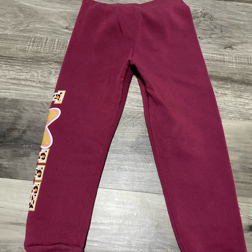 Burgundy sweatpants for girls size 6